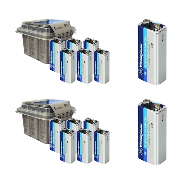 Westinghouse 9V Dynamo Alkaline Plastic Tub 12 Count 12PK WES-6LR61-PB6-CB2 - main